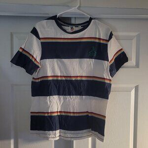 Atari Classic Retro Striped Embroidered Logo Shirt